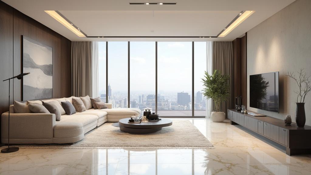 고급 아파트 내부의 지속 가능한 럭셔리 트렌드 2025