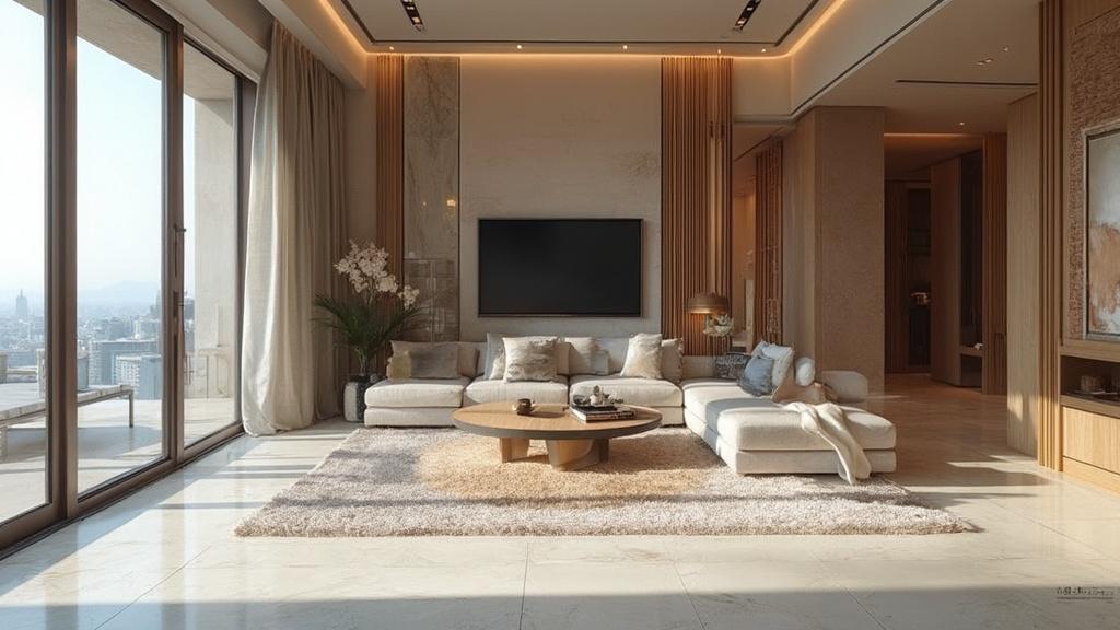 고급 아파트 내부의 지속 가능한 럭셔리 트렌드 2025